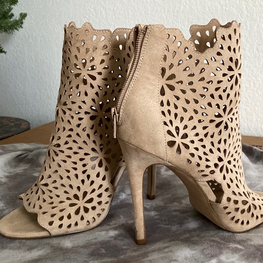 ALDO suede open toe booties